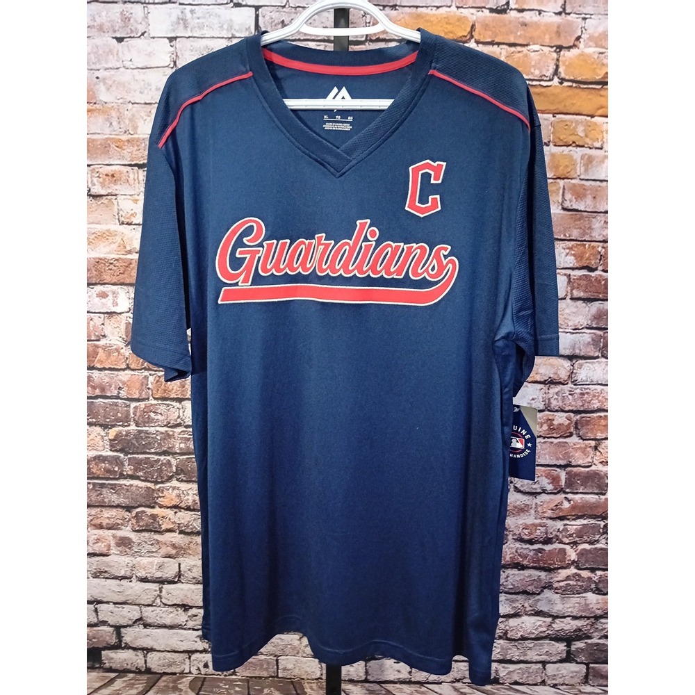 Majestic MLB Cleveland Guardians Emboidered Pullover Jersey - Mens Size XL